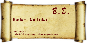 Bodor Darinka névjegykártya
